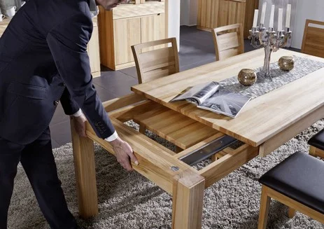 Esstisch mit Auszug massiv Holz Kernbuche