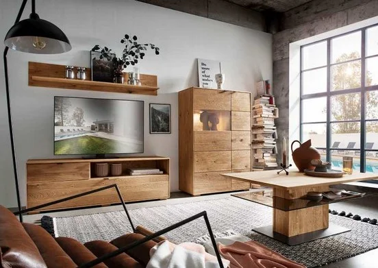 Massivholz Wohnzimmermöbel Eiche