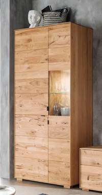 Vitrinenschrank Eiche Massivholz-Glaseinsatz