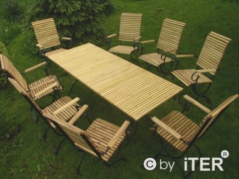 ITER®Gartenmöbel-Set mit 8 Gartenstühlen und grossen Tisch