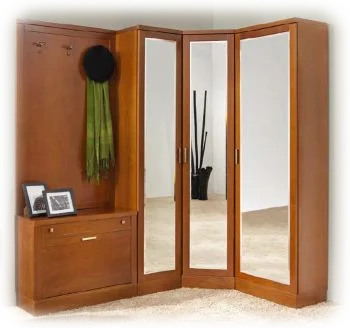 Eckgarderoben in Kirschbaum flexibel Lösungen