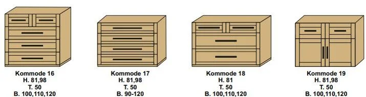 Modellübersicht Kirschbaum Kommoden CUBE3 Modellübersicht Kirschbaum Kommoden CUBE3