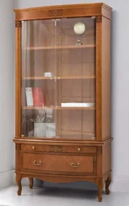 klassisches Bücherregal-Glastüren-Kirsche