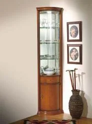klassische Eckvitrine Kirschbaum italienisches Design