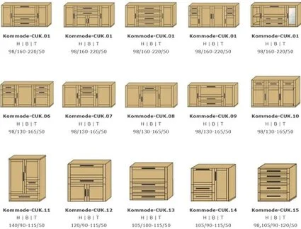 Katalog Modelle Kommoden Kirschbaum Serie CUBE