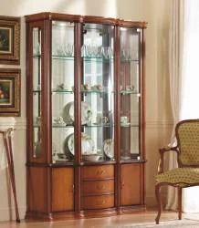 Buffetschrank mit Glasteil-Nussbaum-Kirschbaum-klassisch