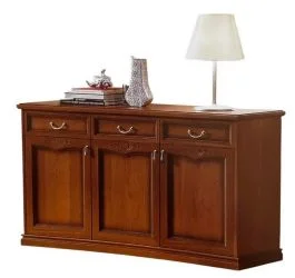 Kommode in Nussbaum mit drei Türen aus Italien