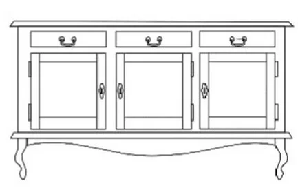 dreitüriges Sideboard italienische Möbel
