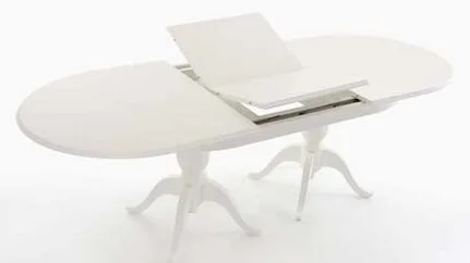 ovaler Esstisch Massivholz | cremeweiss lackiert | ITER® Möbel